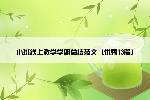 小班线上教学学期总结范文（优秀13篇）