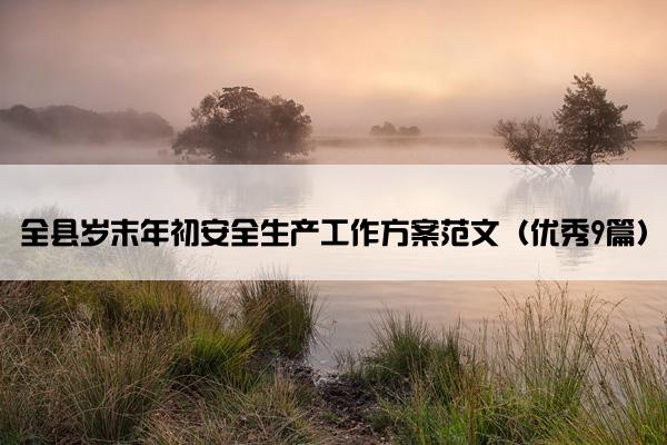 全县岁末年初安全生产工作方案范文（优秀9篇）