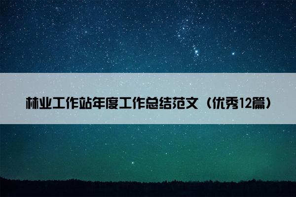 林业工作站年度工作总结范文（优秀12篇）