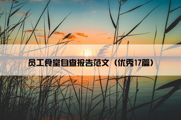 员工食堂自查报告范文（优秀17篇）