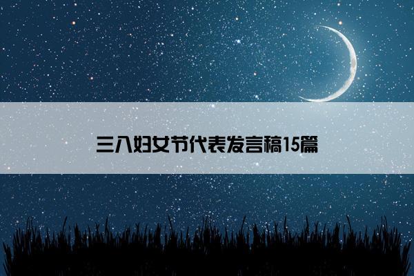 三八妇女节代表发言稿15篇