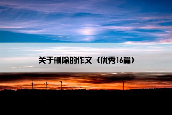 关于删除的作文（优秀16篇）