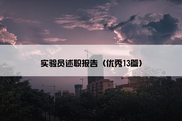 实验员述职报告（优秀13篇）