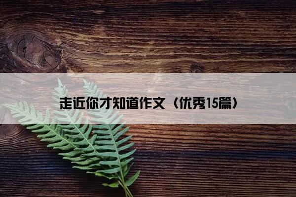 走近你才知道作文（优秀15篇）