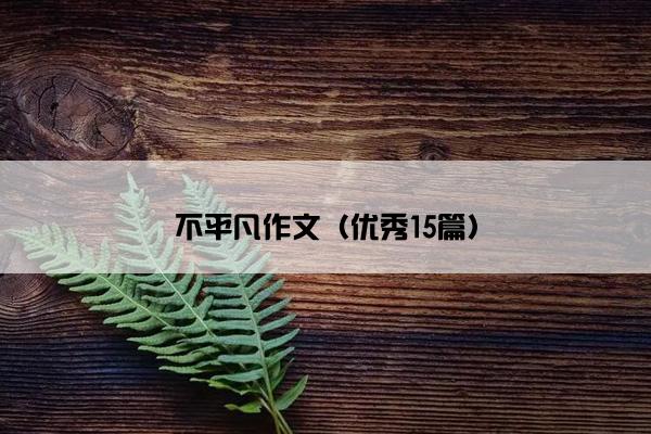 不平凡作文（优秀15篇）