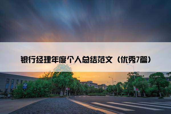 银行经理年度个人总结范文（优秀7篇）