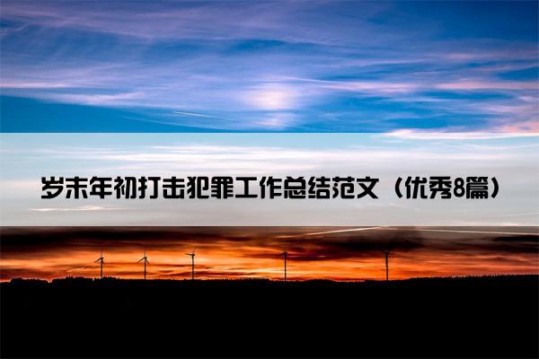 岁末年初打击犯罪工作总结范文（优秀8篇）