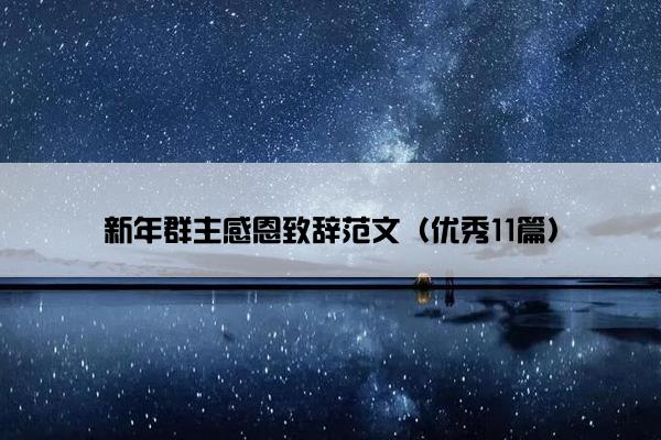 新年群主感恩致辞范文（优秀11篇）