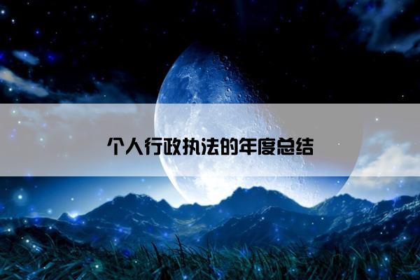 个人行政执法的年度总结