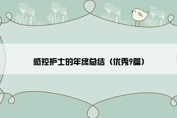 感控护士的年终总结（优秀9篇）
