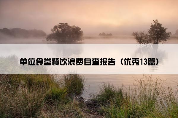 单位食堂餐饮浪费自查报告（优秀13篇）