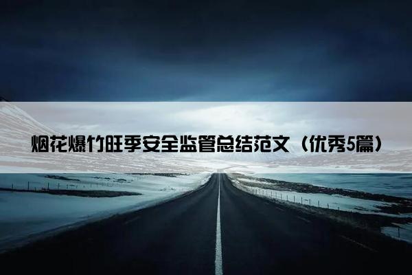 烟花爆竹旺季安全监管总结范文（优秀5篇）