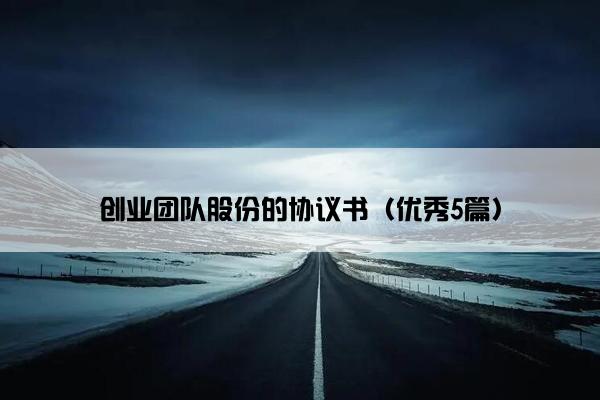 创业团队股份的协议书（优秀5篇）