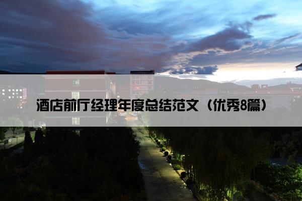 酒店前厅经理年度总结范文（优秀8篇）