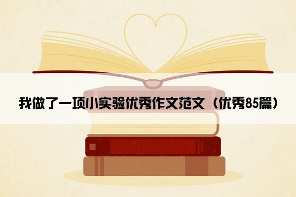 我做了一项小实验优秀作文范文（优秀85篇）