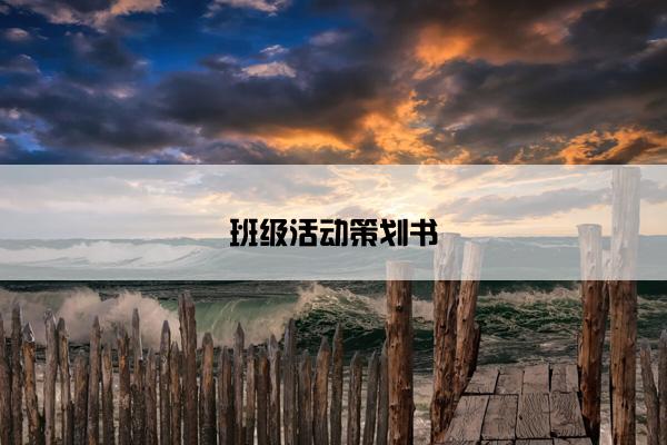 班级活动策划书