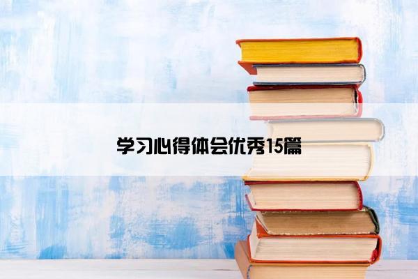 学习心得体会优秀15篇