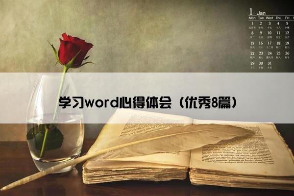 学习word心得体会（优秀8篇）