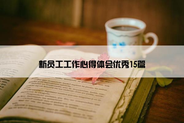 新员工工作心得体会优秀15篇