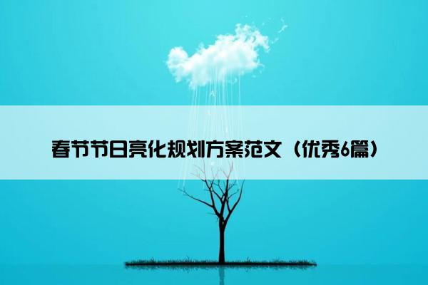 春节节日亮化规划方案范文（优秀6篇）