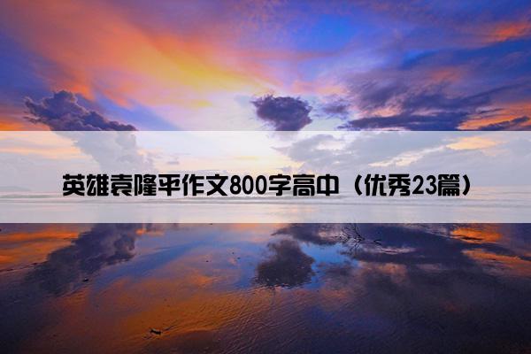 英雄袁隆平作文800字高中（优秀23篇）