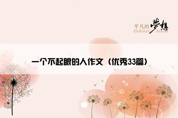一个不起眼的人作文（优秀33篇）