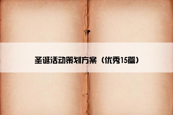 圣诞活动策划方案（优秀15篇）