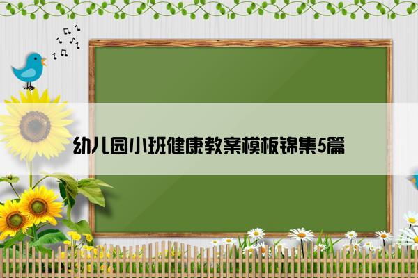 幼儿园小班健康教案模板锦集5篇
