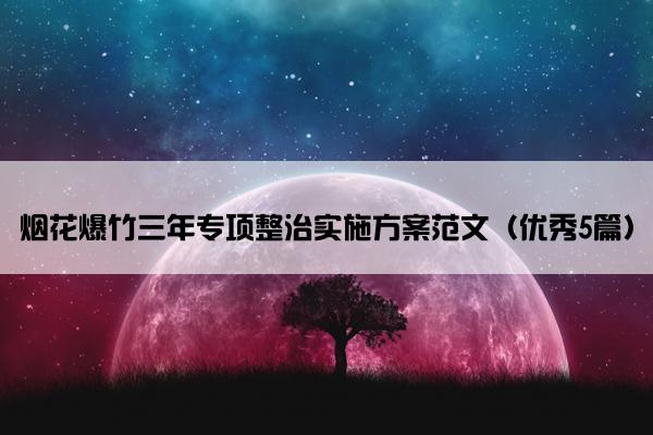 烟花爆竹三年专项整治实施方案范文（优秀5篇）