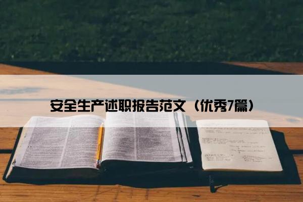 安全生产述职报告范文（优秀7篇）