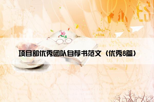 项目部优秀团队自荐书范文（优秀8篇）