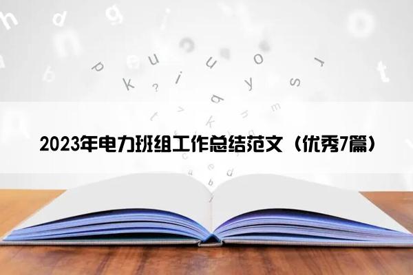 2023年电力班组工作总结范文（优秀7篇）