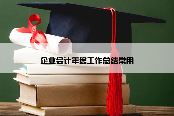 企业会计年终工作总结常用