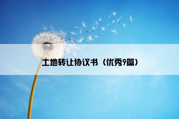 土地转让协议书（优秀9篇）