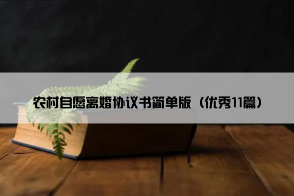 农村自愿离婚协议书简单版（优秀11篇）