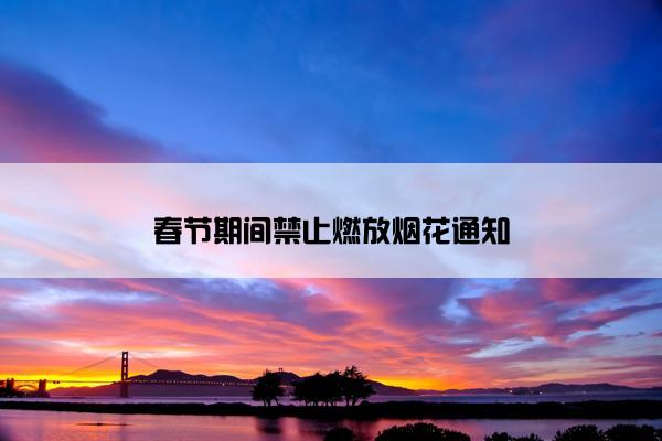 春节期间禁止燃放烟花通知