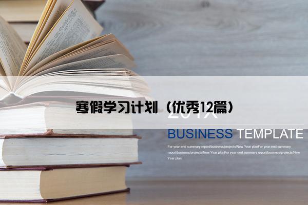 寒假学习计划（优秀12篇）