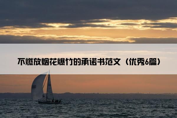 不燃放烟花爆竹的承诺书范文（优秀6篇）