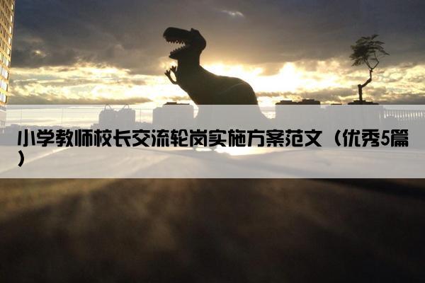 小学教师校长交流轮岗实施方案范文（优秀5篇）