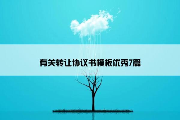 有关转让协议书模板优秀7篇