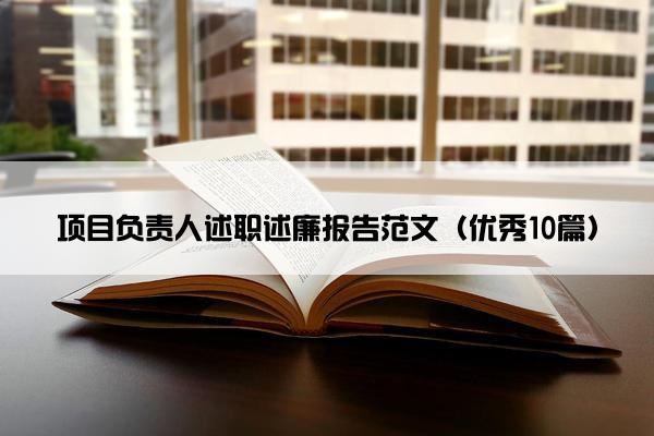 项目负责人述职述廉报告范文（优秀10篇）