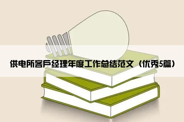 供电所客户经理年度工作总结范文（优秀5篇）