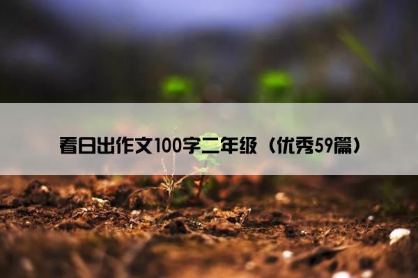 看日出作文100字二年级（优秀59篇）