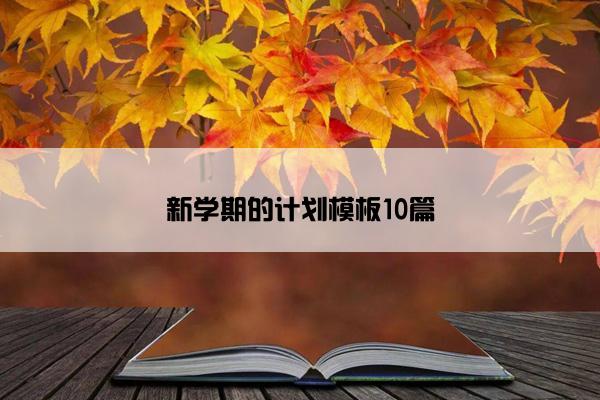 新学期的计划模板10篇