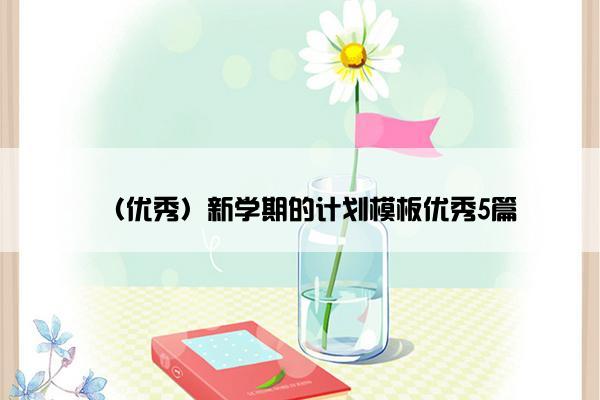 （优秀）新学期的计划模板优秀5篇
