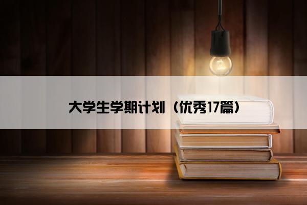 大学生学期计划（优秀17篇）