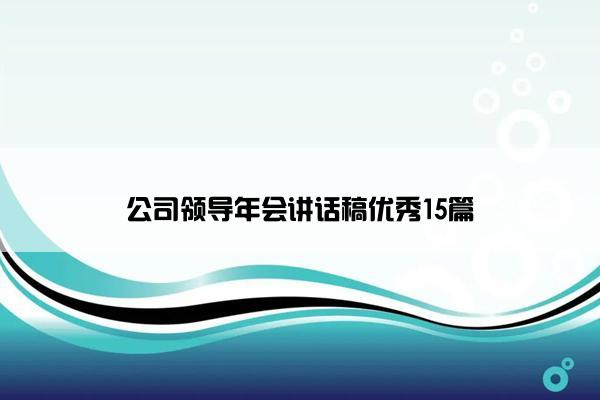 公司领导年会讲话稿优秀15篇