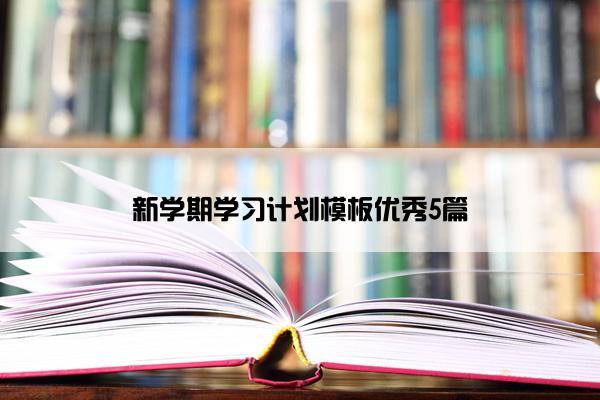 新学期学习计划模板优秀5篇