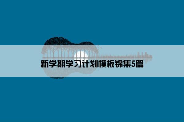 新学期学习计划模板锦集5篇