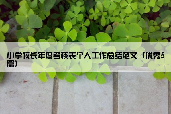 小学校长年度考核表个人工作总结范文(优秀5篇) 小学校长年度考核表个人工作总结范文(优秀5篇)